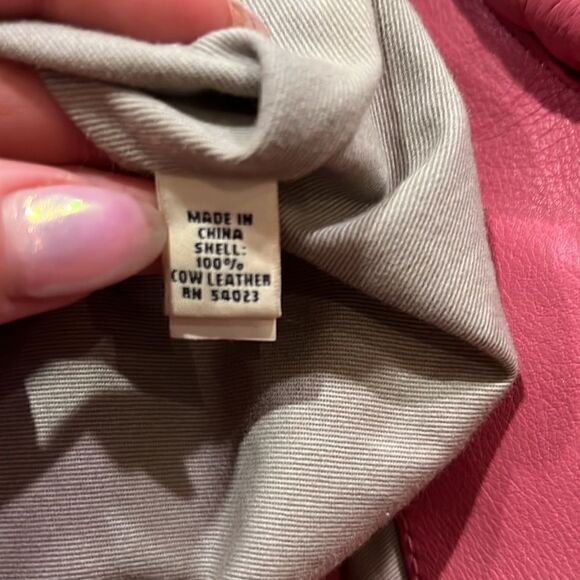 Vintage Banana Republic pink leather purse double handles magnetic closure - Picture 13 of 13